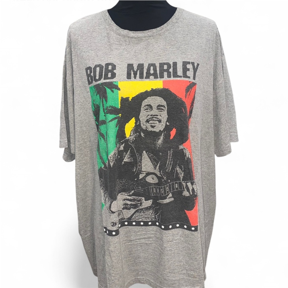 Zion Rootswear Bob Marley Tee - Gray with Multicolor Graphic